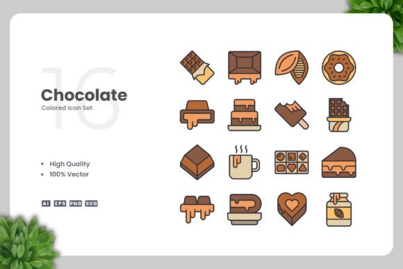 Chocolate Color Icons Graphics for Modern Design