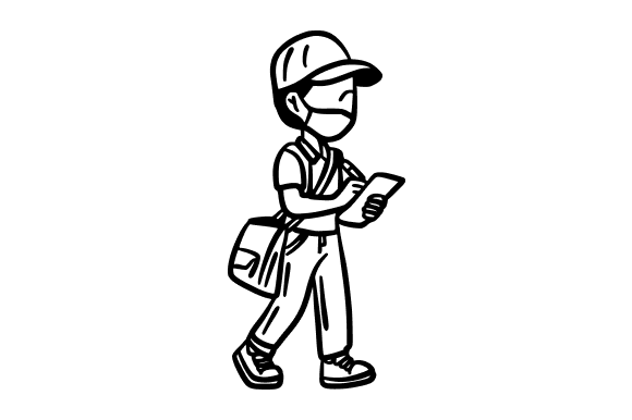 Courier Holding a Parcel Doodle: Graphics and Illustrations Review