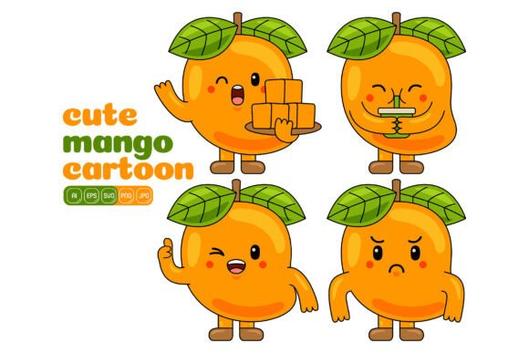 Cute Mango Mascot Vector Pack 02: Fresh Graphics and Illustrations for Modern Design