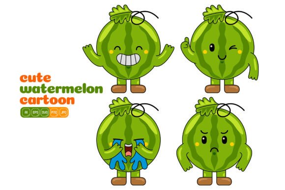 Cute Watermelon Mascot Vector Pack 01: Graphics and Illustrations Review