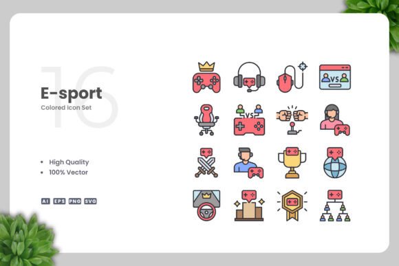 E-sport Color Icons Graphics and Icons Review