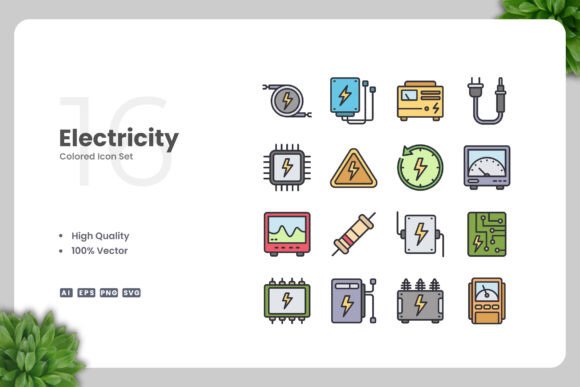 Electricity Color Icons Graphics Review
