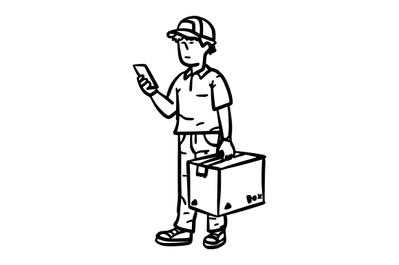 Express Delivery Person Doodle