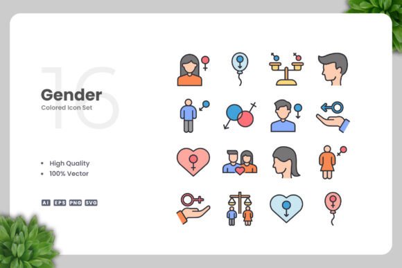 Gender Colored Icons: Graphics and Icons for Modern Sellers
