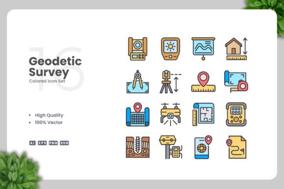Geodetic Survey Colored Icons: A Practical Review for Digital Graphics