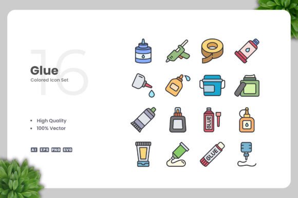 Glue Colored Icons Graphics Review