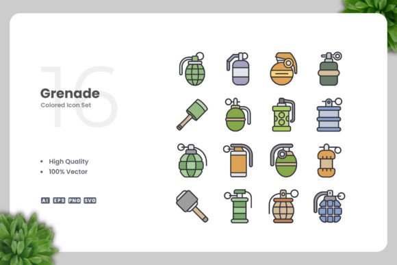 Grenade Colored Icons Graphics Review