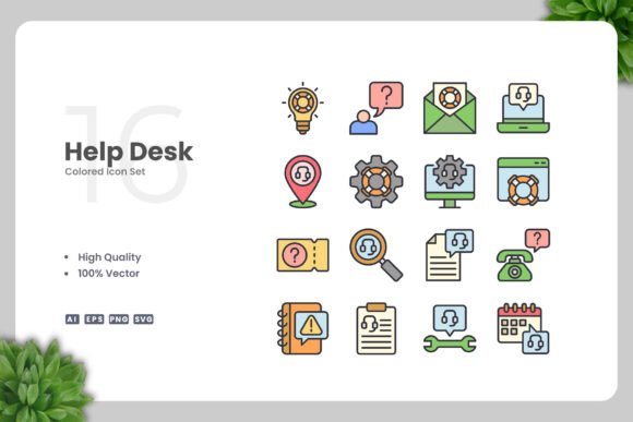 Help Desk Colored Icons Embroidery Review