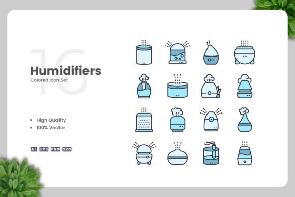 Humidifiers Colored Icons: A Designer’s Review of These Graphics