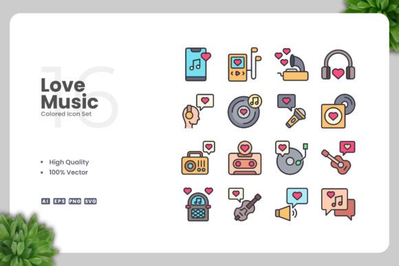 Love Music Colored Icons Review