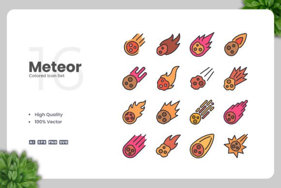 Meteor Colored Icons Graphics Review