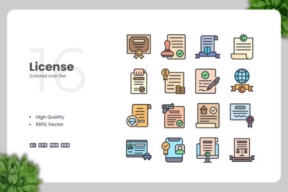 Reviewing License Colored Icon for Embroidery Projects