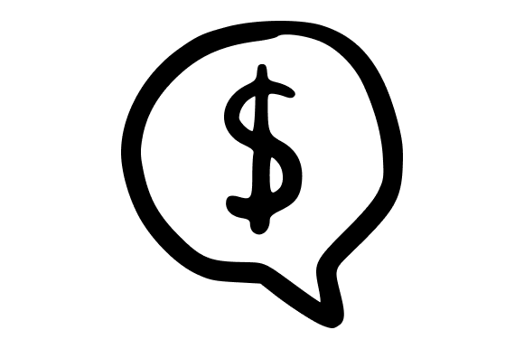 Speech Balloon with Dollar Symbol Graphics and Illustrations