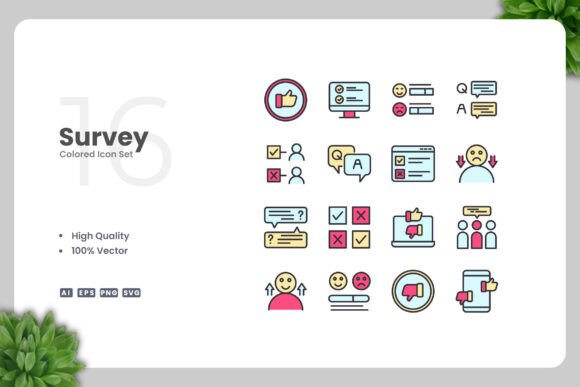 Survey Color Icons: Graphics and Icons for Local Branding