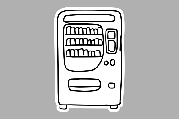 Vintage Snack Dispenser Illustration: Graphics and Illustrations for Sellers